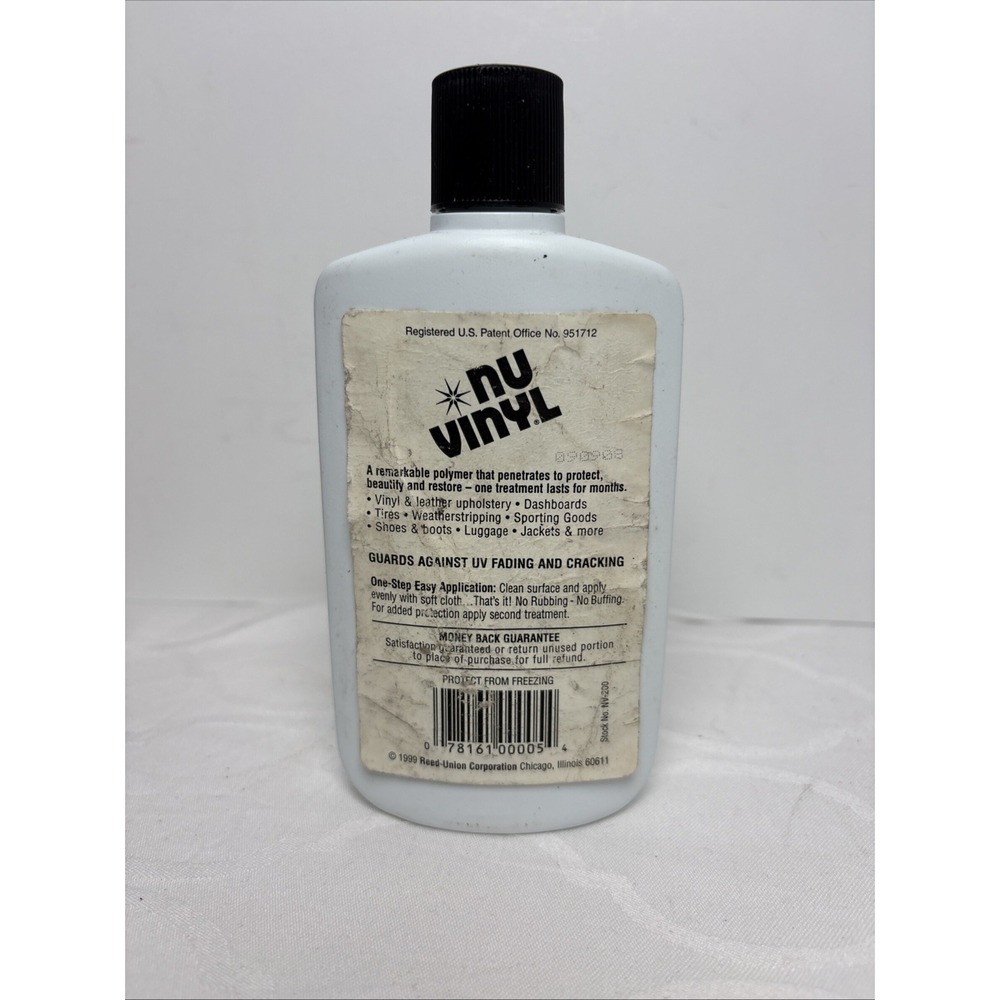Nu Vinyl Car Interior Protectant Restores Leather Dashboard 7.75 Oz NOS Full